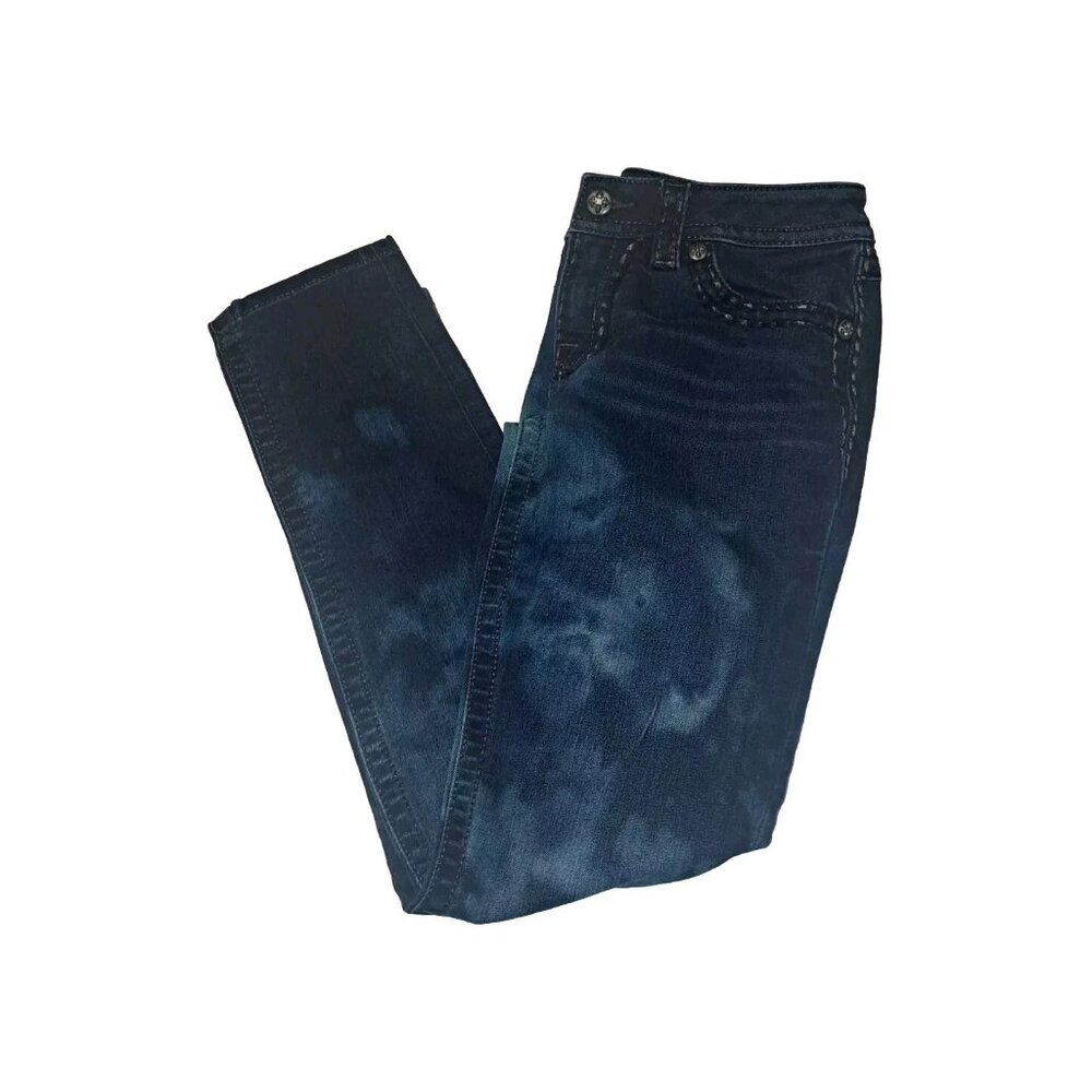 Miss Me Women's Size 29 Blue Custom Bleached Jeans 29x29 - Picture 2 of 10